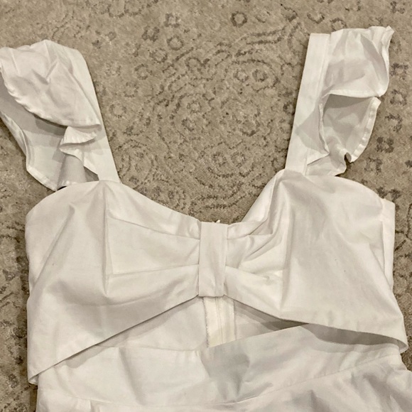 White Flutter Cut Out Top - Picture 3 of 6